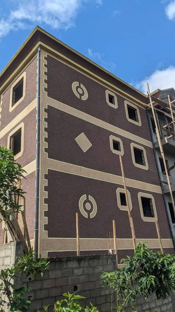 Luxury villa with classic grey granite exterior wall coating in Douala Cameroon